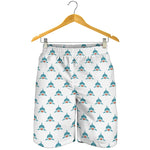 Smiley Shark Pattern Print Men's Shorts
