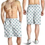 Smiley Shark Pattern Print Men's Shorts