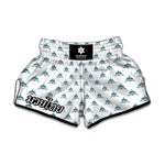 Smiley Shark Pattern Print Muay Thai Boxing Shorts