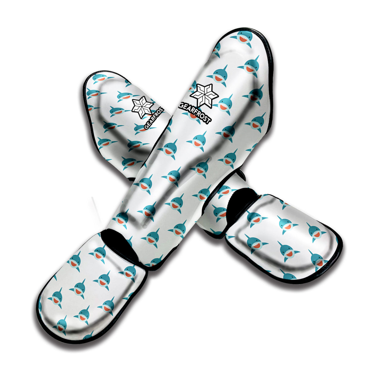 Smiley Shark Pattern Print Muay Thai Shin Guard