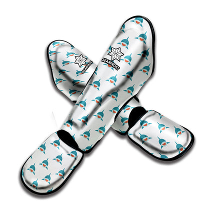 Smiley Shark Pattern Print Muay Thai Shin Guard