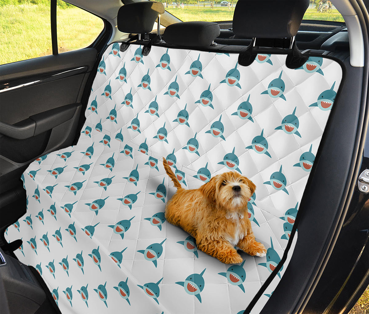Smiley Shark Pattern Print Pet Car Back Seat Cover