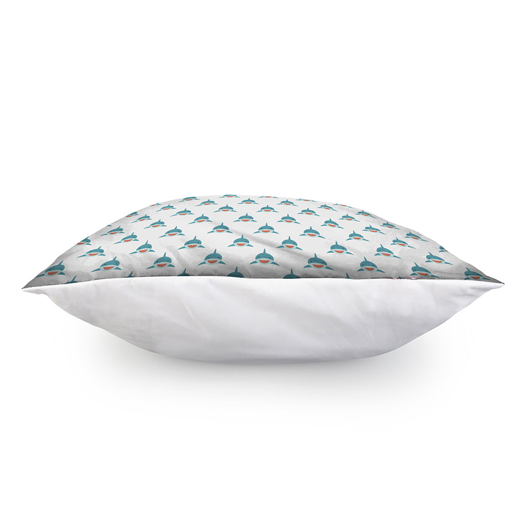 Smiley Shark Pattern Print Pillow Cover