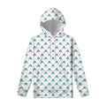 Smiley Shark Pattern Print Pullover Hoodie