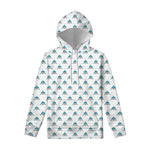Smiley Shark Pattern Print Pullover Hoodie