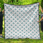 Smiley Shark Pattern Print Quilt