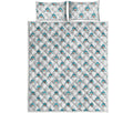 Smiley Shark Pattern Print Quilt Bed Set