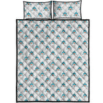 Smiley Shark Pattern Print Quilt Bed Set