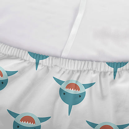 Smiley Shark Pattern Print Sofa Cover