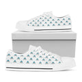 Smiley Shark Pattern Print White Low Top Sneakers