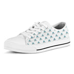 Smiley Shark Pattern Print White Low Top Shoes
