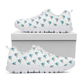 Smiley Shark Pattern Print White Running Shoes