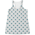 Smiley Shark Pattern Print Women's Racerback Tank Top