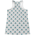 Smiley Shark Pattern Print Women's Racerback Tank Top