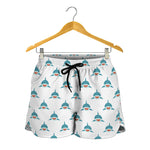 Smiley Shark Pattern Print Women's Shorts