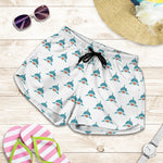 Smiley Shark Pattern Print Women's Shorts
