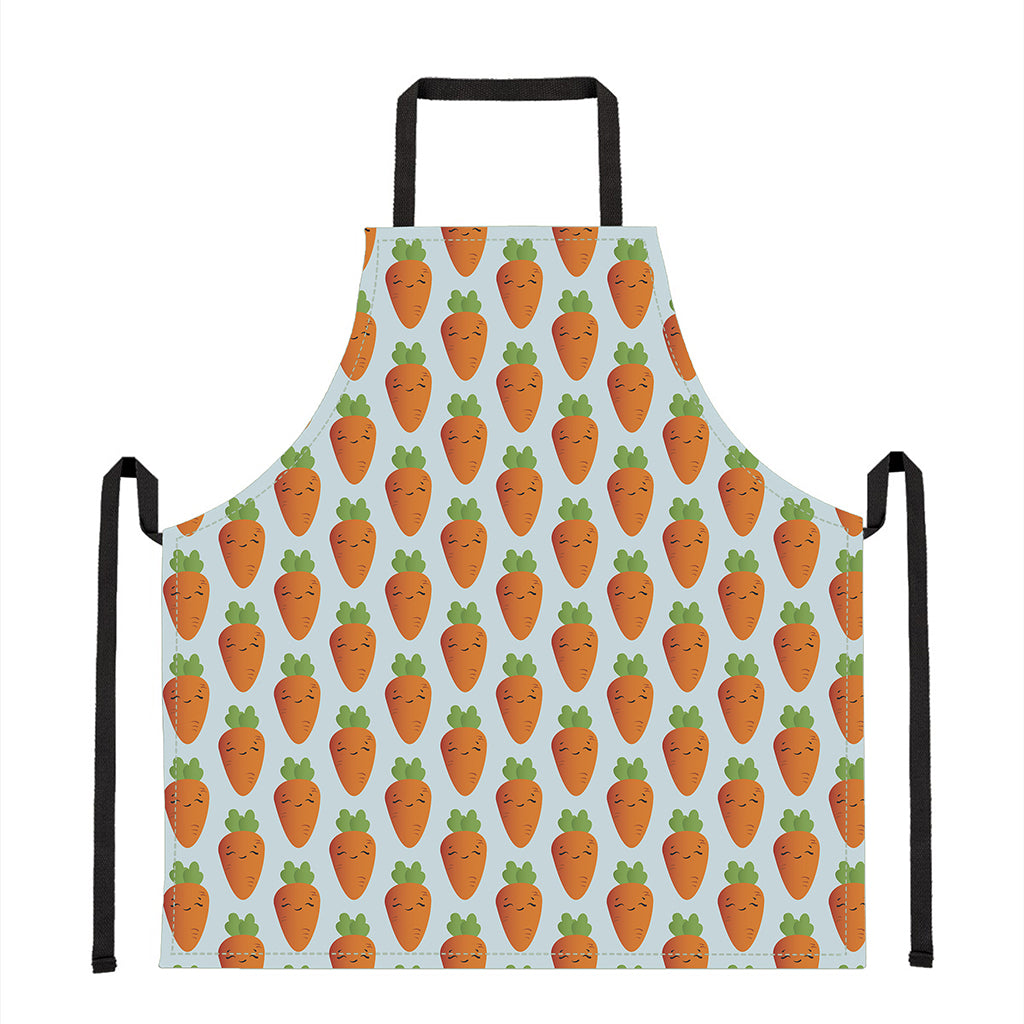 Smiling Carrot Pattern Print Apron