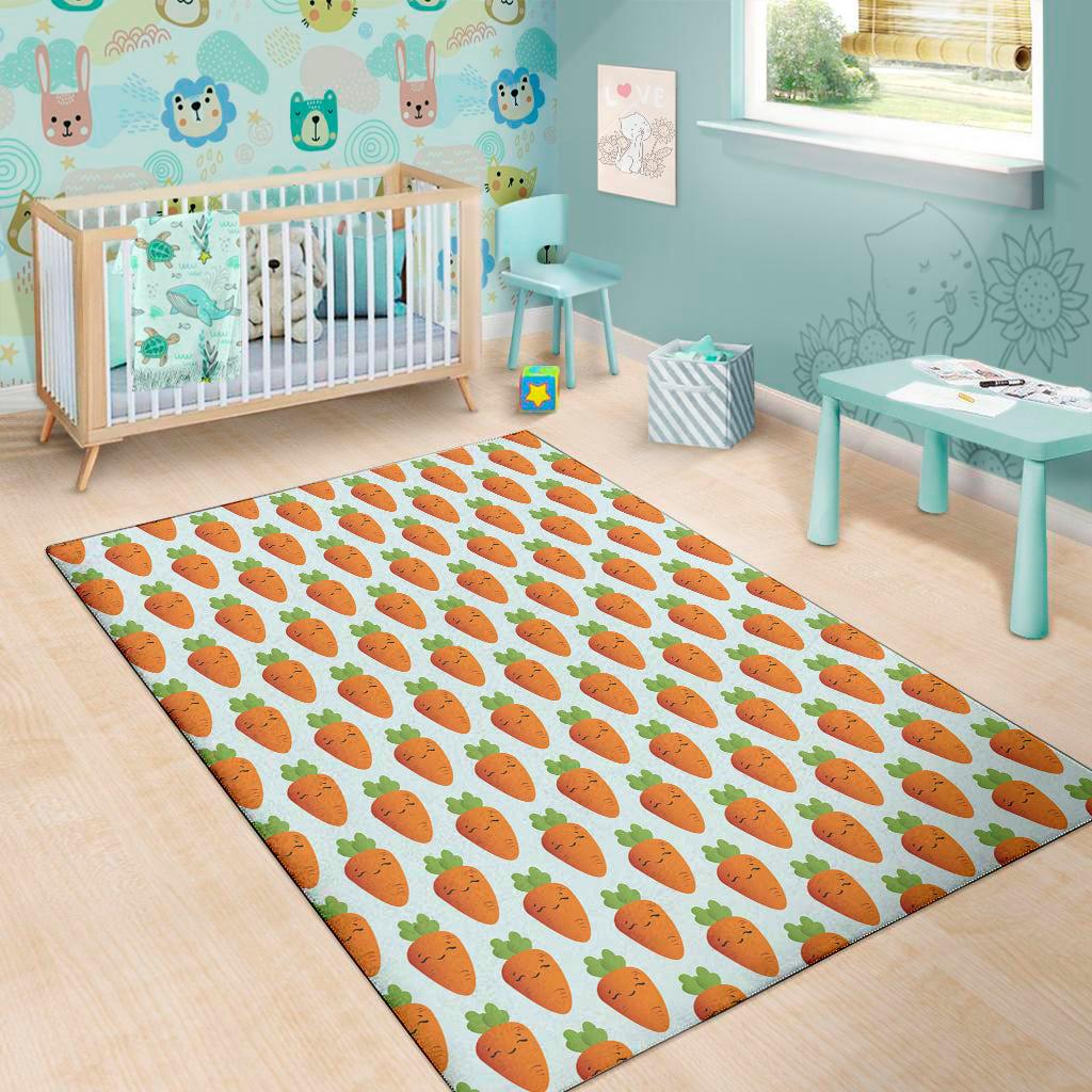 Smiling Carrot Pattern Print Area Rug