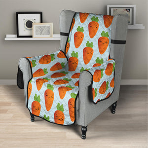 Smiling Carrot Pattern Print Armchair Protector