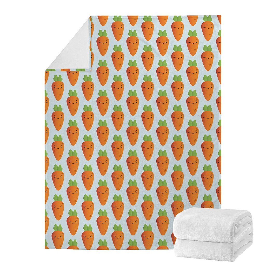 Smiling Carrot Pattern Print Blanket