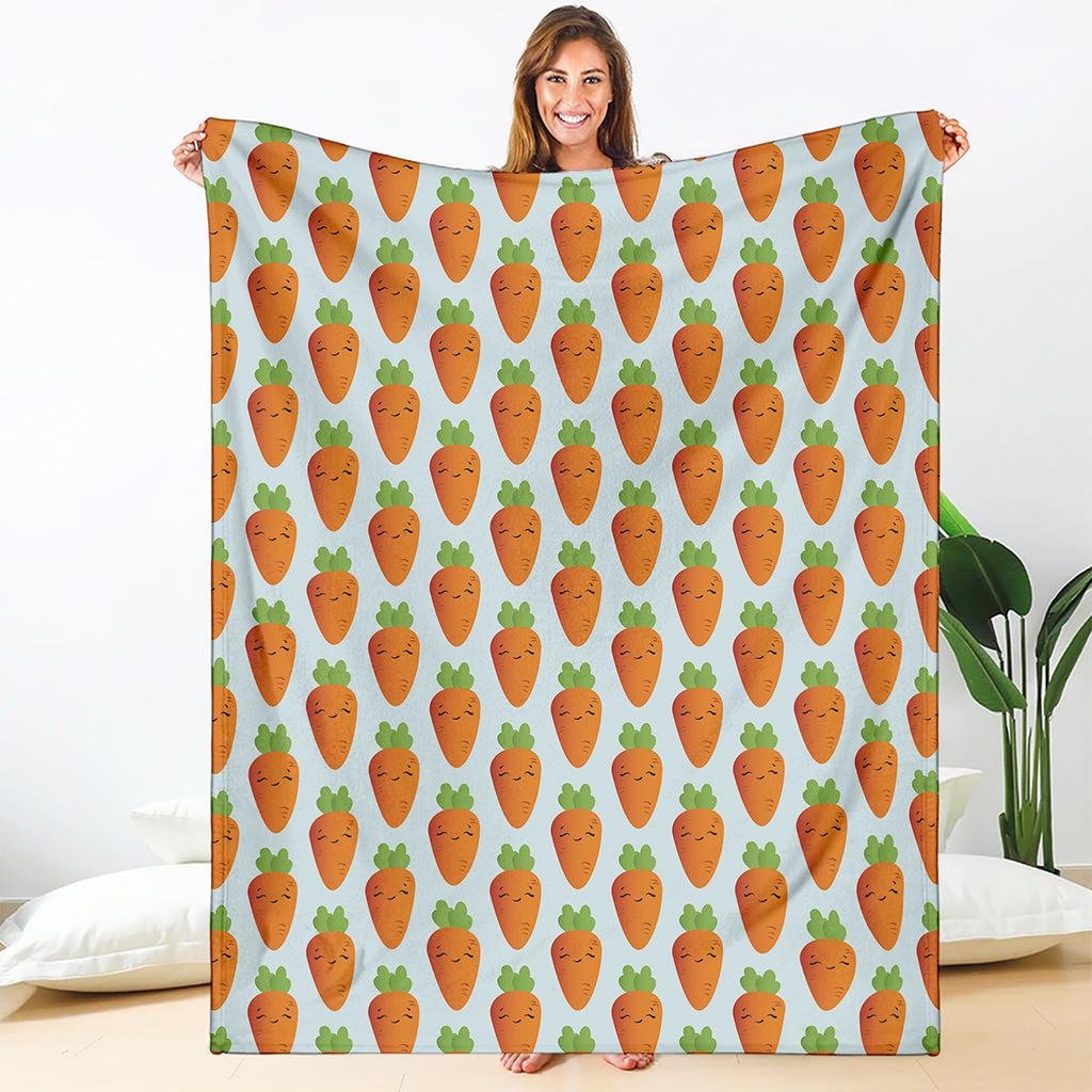 Smiling Carrot Pattern Print Blanket