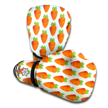 Smiling Carrot Pattern Print Boxing Gloves