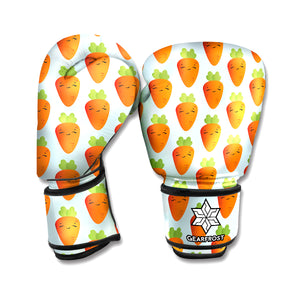 Smiling Carrot Pattern Print Boxing Gloves