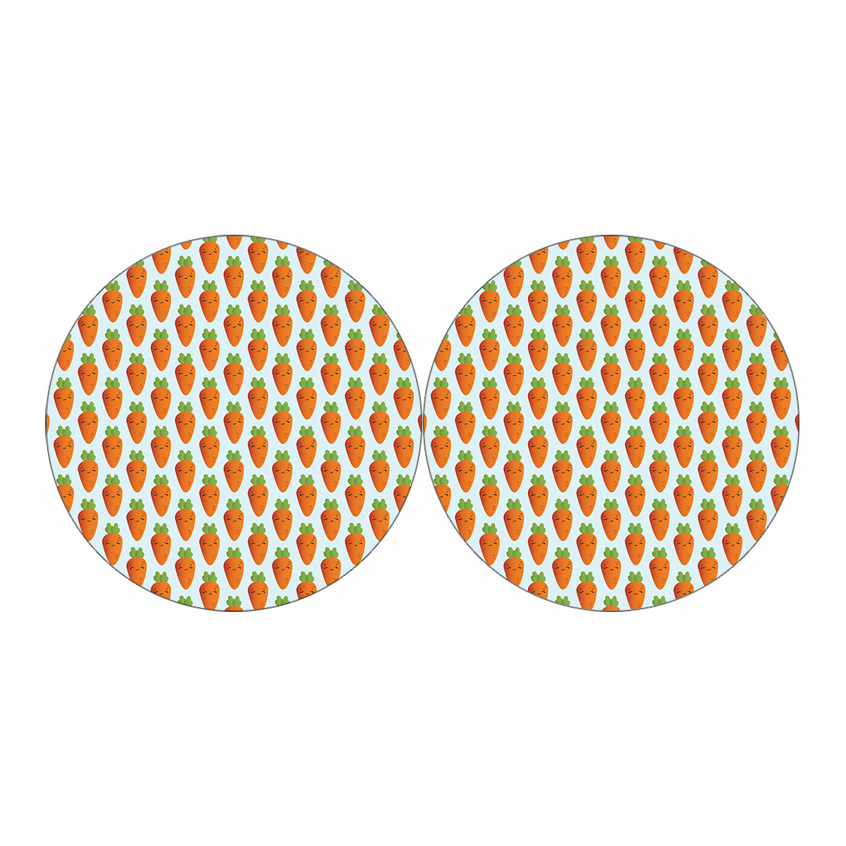 Smiling Carrot Pattern Print Car Coasters