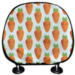 Smiling Carrot Pattern Print Car Headrest Covers