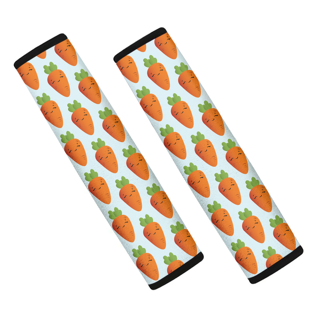 Smiling Carrot Pattern Print Car Seat Belt Covers