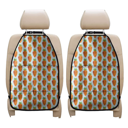 Smiling Carrot Pattern Print Car Seat Organizers