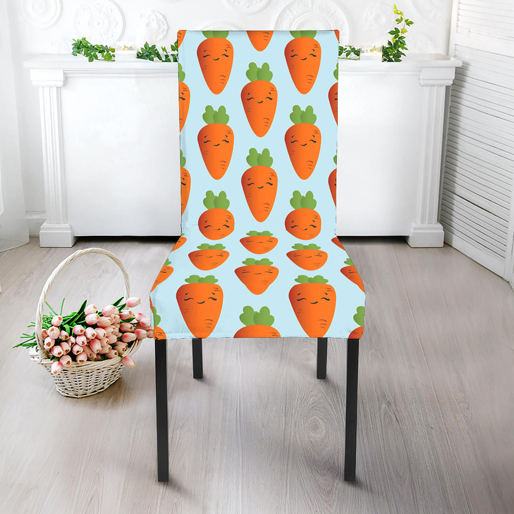 Smiling Carrot Pattern Print Dining Chair Slipcover