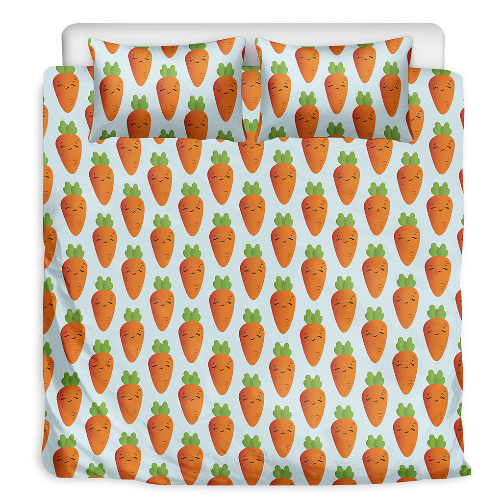 Smiling Carrot Pattern Print Duvet Cover Bedding Set