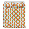 Smiling Carrot Pattern Print Duvet Cover Bedding Set