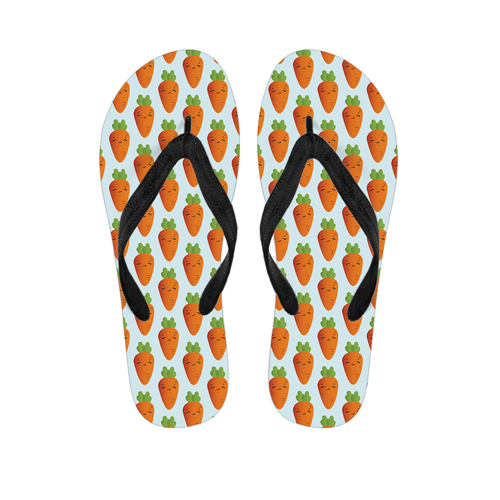 Smiling Carrot Pattern Print Flip Flops