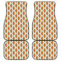 Smiling Carrot Pattern Print Front and Back Car Floor Mats