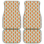 Smiling Carrot Pattern Print Front and Back Car Floor Mats