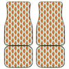 Smiling Carrot Pattern Print Front and Back Car Floor Mats