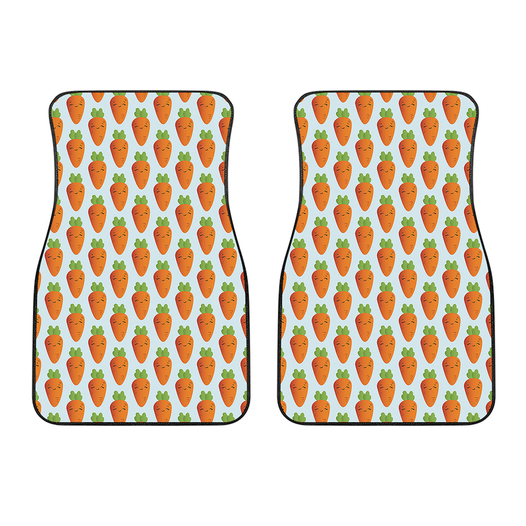 Smiling Carrot Pattern Print Front Car Floor Mats