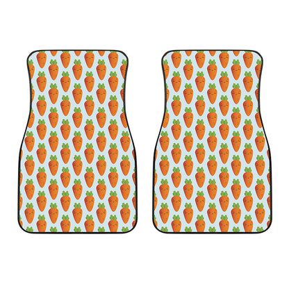 Smiling Carrot Pattern Print Front Car Floor Mats