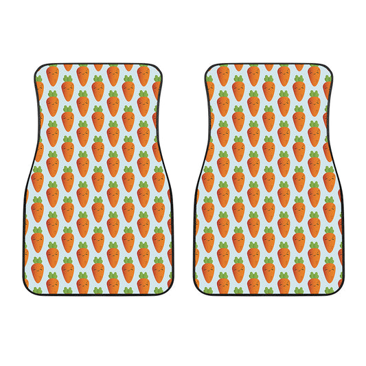 Smiling Carrot Pattern Print Front Car Floor Mats