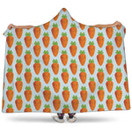Smiling Carrot Pattern Print Hooded Blanket