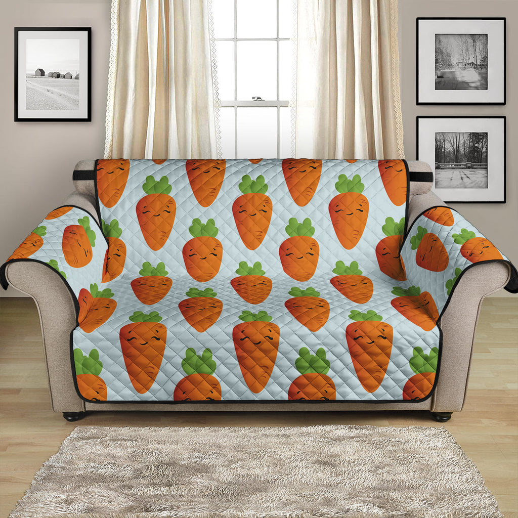 Smiling Carrot Pattern Print Loveseat Protector