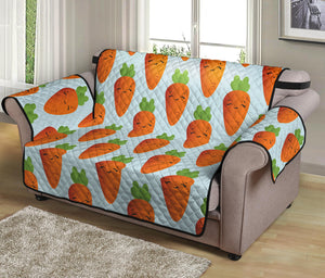 Smiling Carrot Pattern Print Loveseat Protector