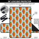 Smiling Carrot Pattern Print Loveseat Protector