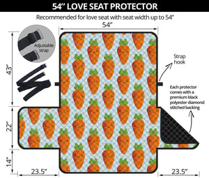 Smiling Carrot Pattern Print Loveseat Protector