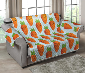 Smiling Carrot Pattern Print Loveseat Protector