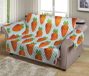 Smiling Carrot Pattern Print Loveseat Protector