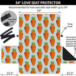 Smiling Carrot Pattern Print Loveseat Protector