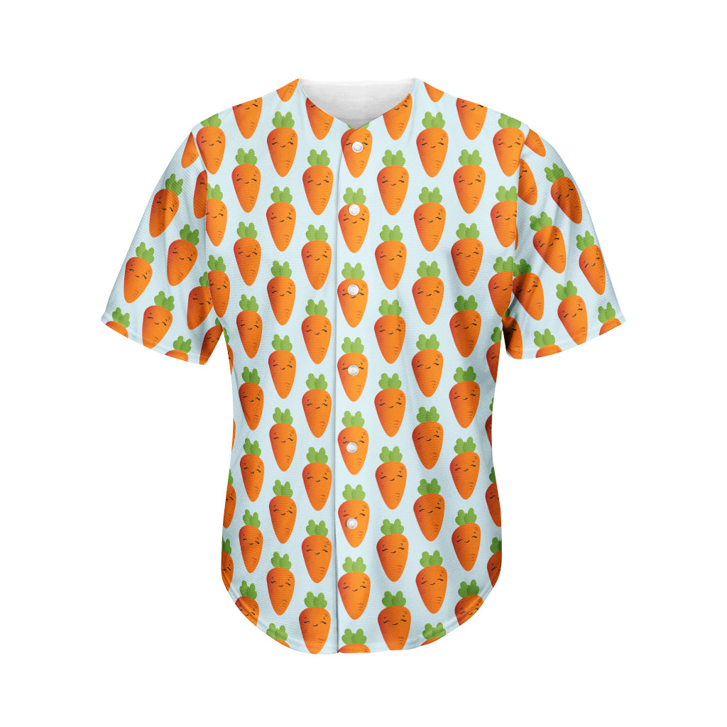 Smiling Carrot Pattern Print Men's Baseball Jersey